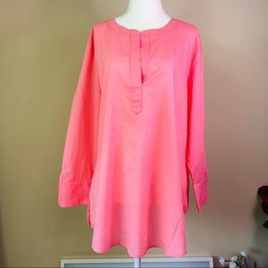 Vineyard Vines Cotton Slub Tunic Top in Coral L